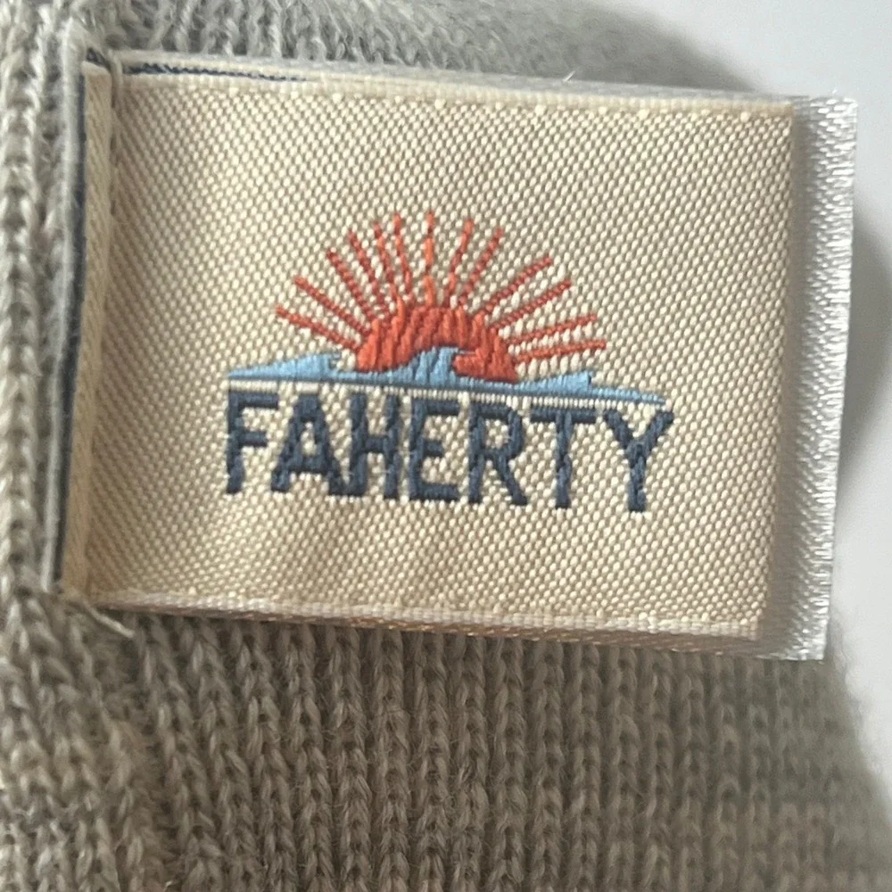 Faherty Brand 100% Merino Wool Cuffed Beanie‎ Hat Grey MAH2304-LGH Mens Womens
